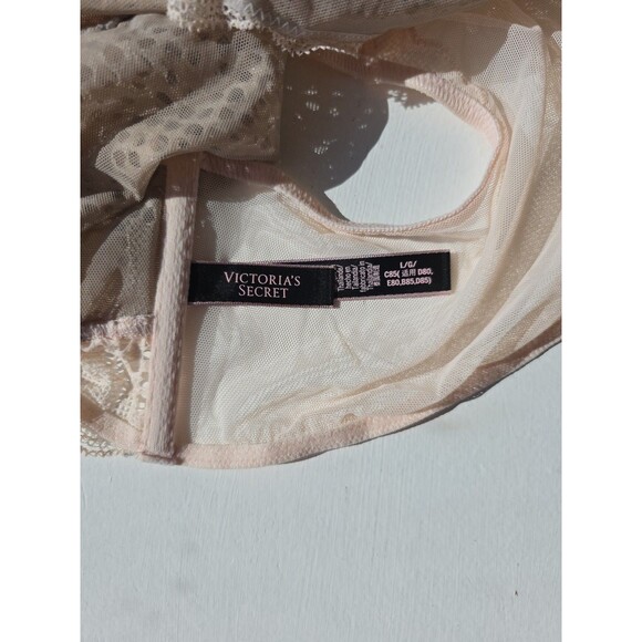 Victoria’s Secret Bralette Pale Blush Pink Lace & Mesh Lined Racer Back Sz L - Picture 4 of 7